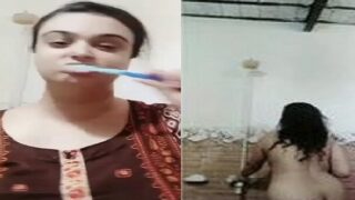 Morning nude bath footage captured desi bhabhi